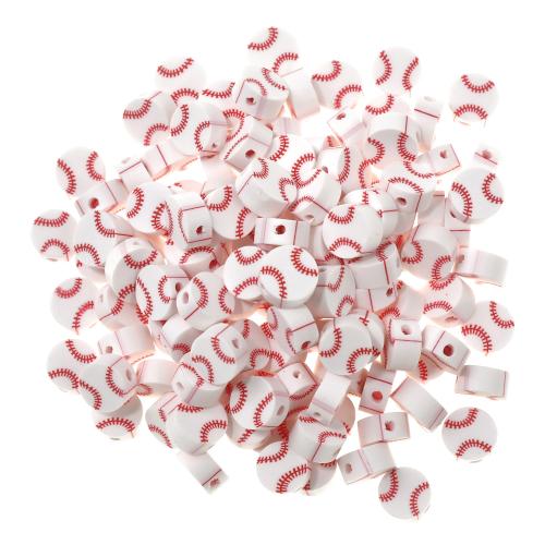 Abalorios de FIMO, Arcilla polimero, Bricolaje, Blanco, 9.50x4.60mm, agujero:aproximado 1.5mm, 100PCs/Bolsa, Vendido por Bolsa