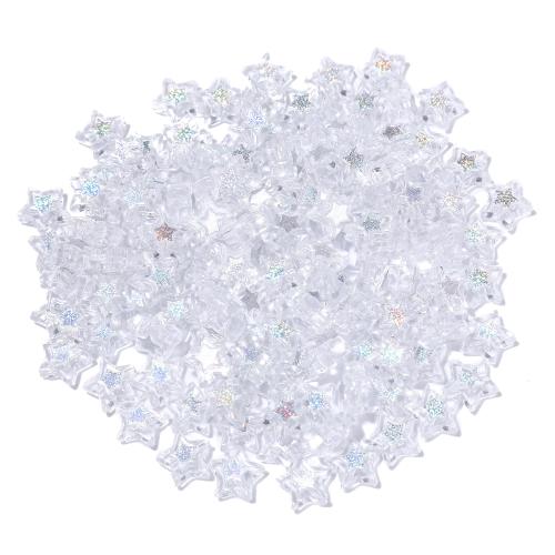 Transparent Acrylic Beads Star DIY white Approx 1.4mm Sold By Bag