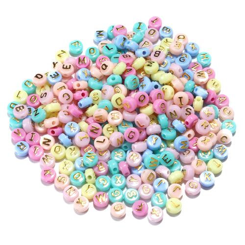 Alphabet Acrylic Beads DIY mixed colors Approx 1.5mm Sold By Bag