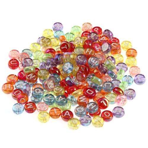 Alphabet Acrylic Beads DIY mixed colors Approx 1.2 x1.3mm Sold By Bag