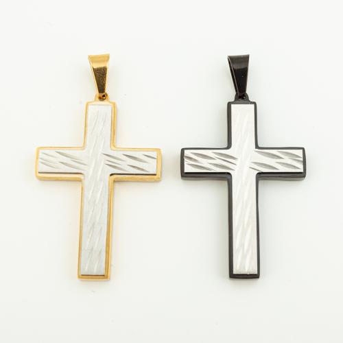 Stainless Steel Cross Pendants 304 Stainless Steel Vacuum Ion Plating DIY Approx 5mm Sold By PC