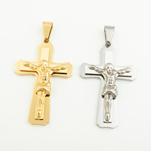 Stainless Steel Cross Pendants 304 Stainless Steel Vacuum Ion Plating DIY Approx 6mm Sold By PC