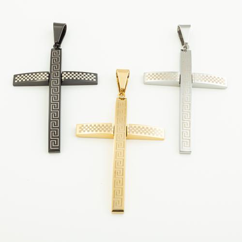 Stainless Steel Cross Pendants 304 Stainless Steel Vacuum Ion Plating DIY Approx 6mm Sold By PC