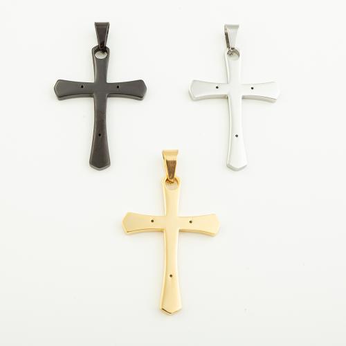 Stainless Steel Cross Pendants 304 Stainless Steel Vacuum Ion Plating DIY Approx 4mm Sold By PC