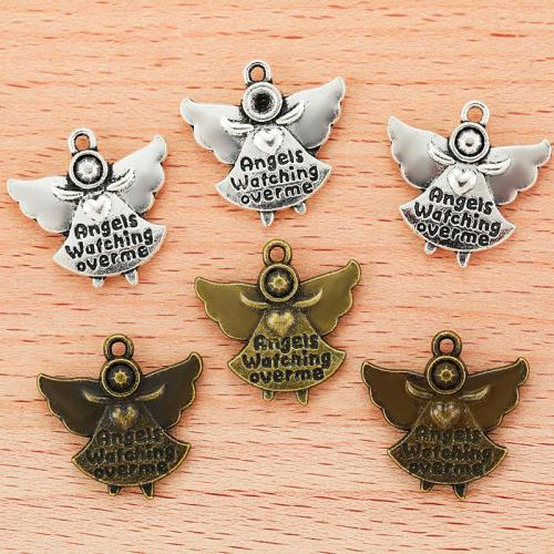 Zinc Alloy Pendler, Angel, forgyldt, du kan DIY, flere farver til valg, 20x20mm, Solgt af PC