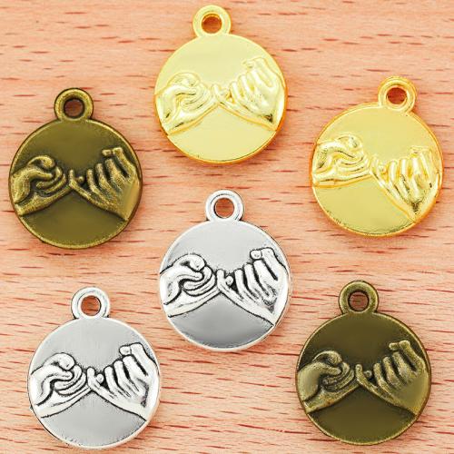 Zinc Alloy Pendants Round plated DIY Sold By PC