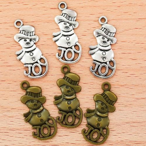 Zinc Alloy Pendler, Snowman, forgyldt, du kan DIY, flere farver til valg, 29x13mm, Solgt af PC