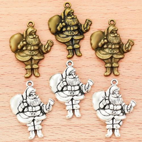 Zinc Alloy Christmas Pendants Santa Claus plated DIY Sold By PC