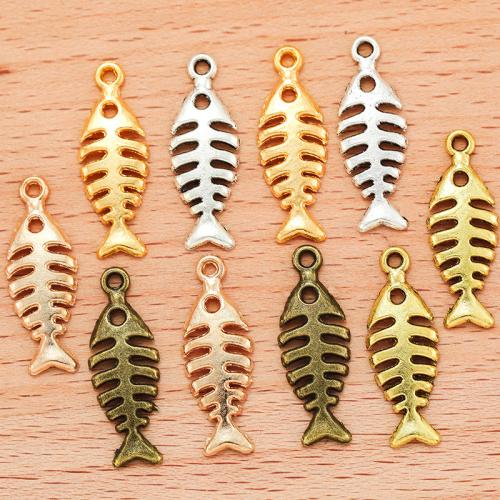 Zinc Alloy Pendler, Fish Bone, forgyldt, du kan DIY, flere farver til valg, 26x9mm, Solgt af PC