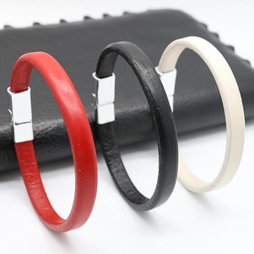 PU Leather Cord Bracelets Zinc Alloy with Magnet & PU Leather plated Unisex nickel lead & cadmium free Length 22.5 cm Sold By PC