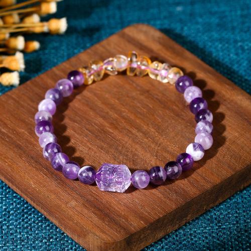 Amethyst Bracelet handmade folk style & for woman Length Approx 6-8 Inch Sold By PC