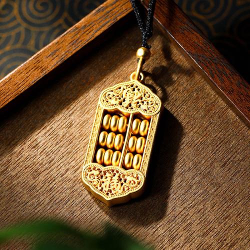 Zinc Alloy Necklace with Polyester Cord Abacus gold color plated folk style & Unisex & hollow Length Approx 16-20 Inch Sold By PC