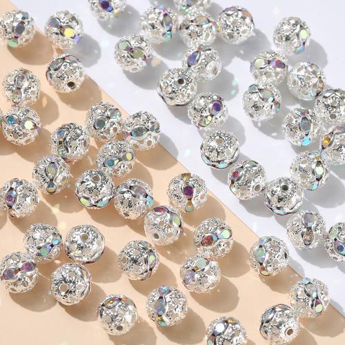 Zinc Alloy Jewelry Beads DIY  & with rhinestone silver color Sold By PC