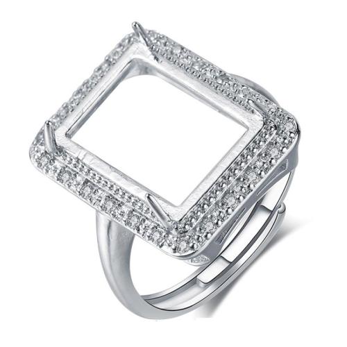 Zinc Alloy Finger Ring Setting DIY & micro pave cubic zirconia Sold By PC