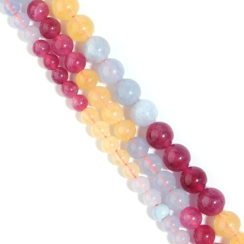 Natural Quartz Jewelry Beads Round DIY mixed colors Sold Per Approx 38 cm Strand