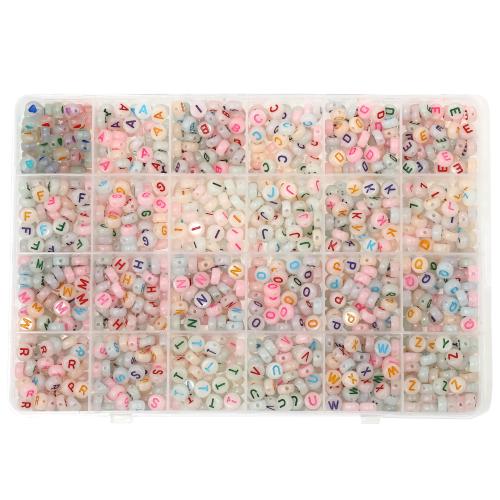 Alphabet Acrylic Beads DIY mixed colors Sold By Box