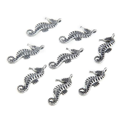 Zinklegering Animal Hangers, Zinc Alloy, Zeepaardje, silver plated, DIY, zilver, nikkel, lood en cadmium vrij, 22x9mm, 10pC's/Bag, Verkocht door Bag