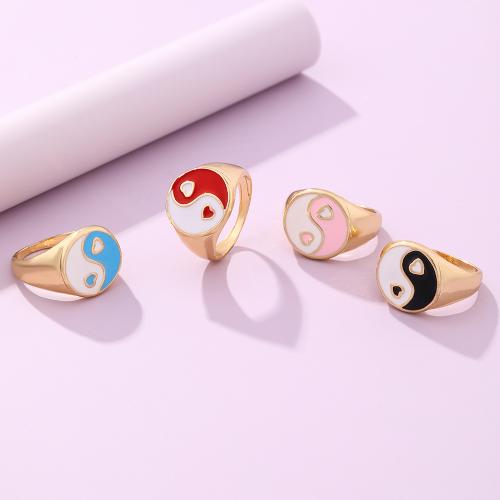 Zinc Alloy Finger Ring plated fashion jewelry & enamel nickel lead & cadmium free Sold By PC