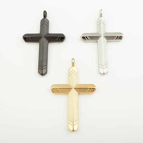 Stainless Steel Cross Pendants 304 Stainless Steel Vacuum Ion Plating DIY Approx 5mm Sold By PC