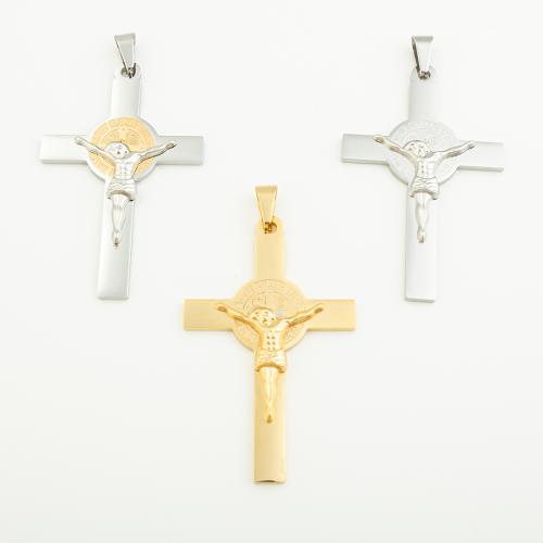 Stainless Steel Cross Pendants 304 Stainless Steel Vacuum Ion Plating DIY Approx 4mm Sold By PC