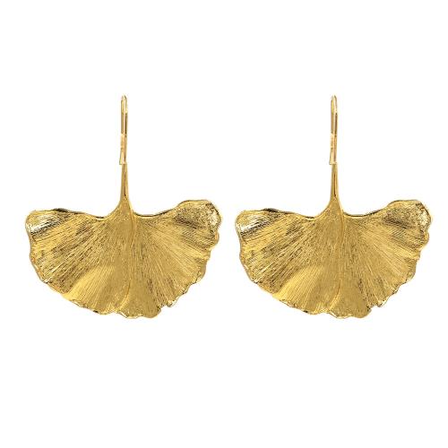 Zinc Alloy Oorbellen, Ginkgo Leaf, plated, voor vrouw, goud, Verkocht door pair