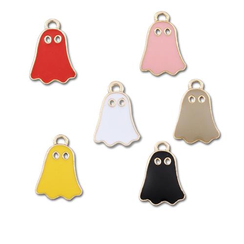 Pendant Halloween Fashion, alliage de zinc, fantôme, Placage, DIY & émail, plus de couleurs à choisir, 10PC/sac, Vendu par sac