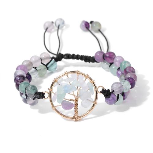 Gemstone Bracelets Zinc Alloy with Natural Stone & Polyester Cord Unisex Length Approx 16 cm Sold By PC