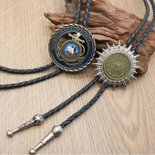 PU Leather Cord Necklace Zinc Alloy with PU Leather plated Unisex & enamel nickel lead & cadmium free Length 40 cm Sold By PC