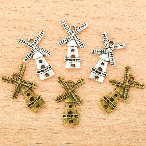 Zinc Alloy Pendler, Pinwheel, forgyldt, du kan DIY, flere farver til valg, 27x20mm, 100PC/Bag, Solgt af Bag