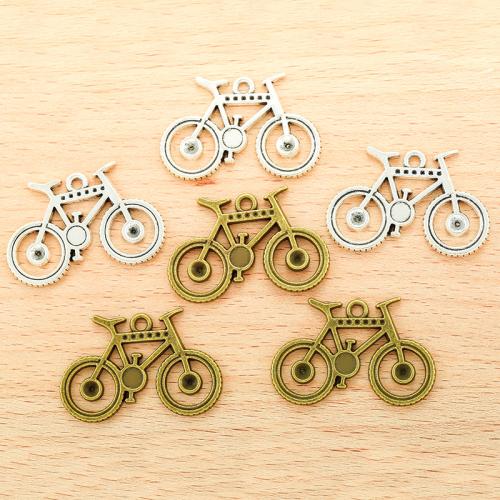 Køretøj Shaped Zinc Alloy Pendler, Bike, forgyldt, du kan DIY, flere farver til valg, 36x24mm, 100PC/Bag, Solgt af Bag