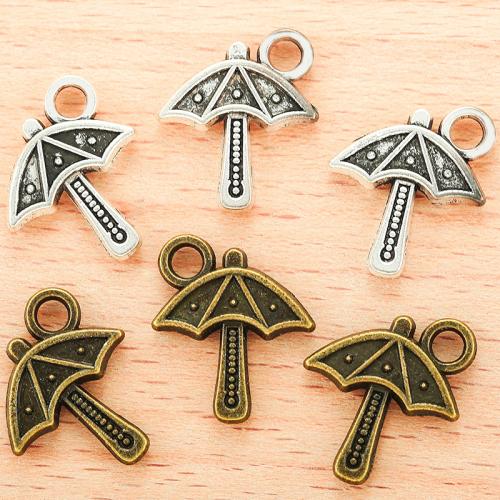 Sinc Alloy Pendants, Umbrella, plátáilte, DIY, dathanna níos mó le haghaidh rogha, 20x16mm, 100PC/Mála, Díolta De réir Mála