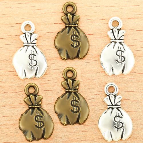 Zinc Alloy Pendants Money Bag plated DIY Sold By Bag