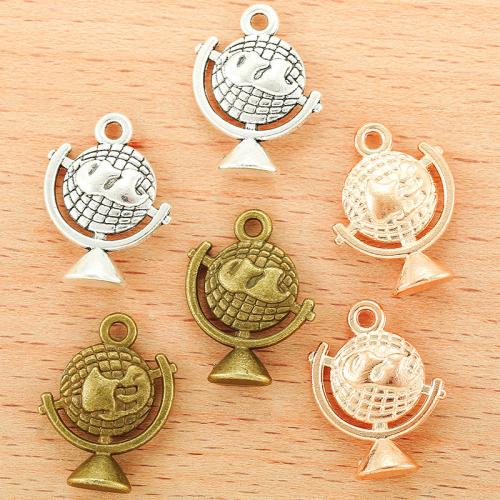 Zinc Alloy Pendler, Globe, forgyldt, du kan DIY, flere farver til valg, 21x17mm, 100PC/Bag, Solgt af Bag