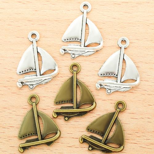 Zinklegering voertuig hangers, Zinc Alloy, Sail Boat, plated, DIY, meer kleuren voor de keuze, 23x17mm, 100PC/Bag, Verkocht door Bag