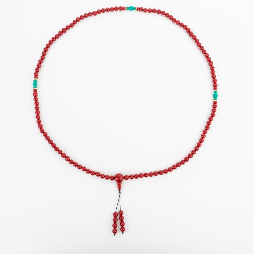 Synthetische Koralle Halskette, Folk-Stil & unisex, beads size 8x8mm, Länge ca. 116 cm, verkauft von PC