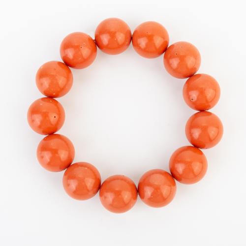 corail synthétique bracelet, style folk & unisexe, beads size 16x16mm, Longueur Environ 210 mm, Vendu par PC