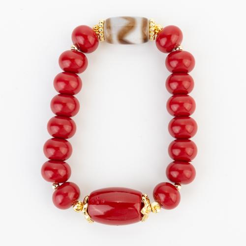 Synthetische Koralle Armband, Folk-Stil & unisex, beads size 10x8mm, Länge ca. 190 Millimeter, verkauft von PC