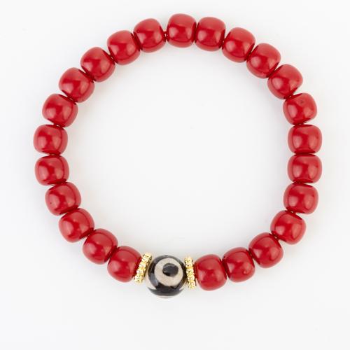 Synthetische Koralle Armband, Folk-Stil & unisex, beads size 8x6mm, Länge ca. 190 Millimeter, verkauft von PC