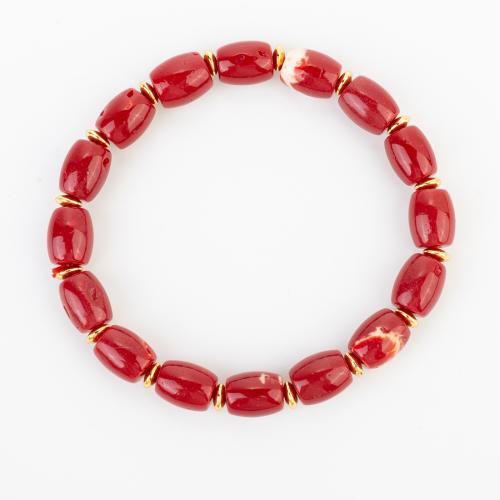 Syntetický Coral Náramek, interpretkou & unisex, beads size 10x8mm, Délka Cca 190 mm, Prodáno By PC