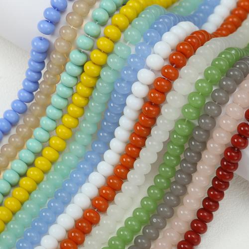 Fashion Glazen kralen, Rond plat, DIY, meer kleuren voor de keuze, 7x10mm, Verkocht door Strand