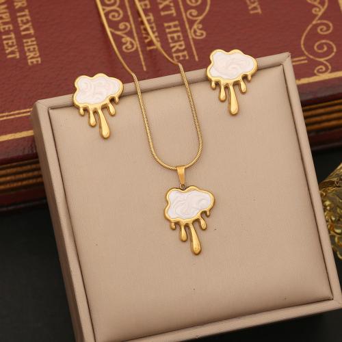 Fashion Stainless Steel Jewelry Sets 304 Stainless Steel with 5cm extender chain fashion jewelry & for woman golden Length Approx 40 cm Sold By PC