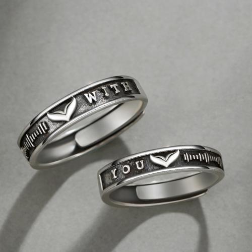 Couple Finger Rings Brass antique silver color plated Adjustable & fashion jewelry & Unisex Inner diameter 17mm Sold By PC