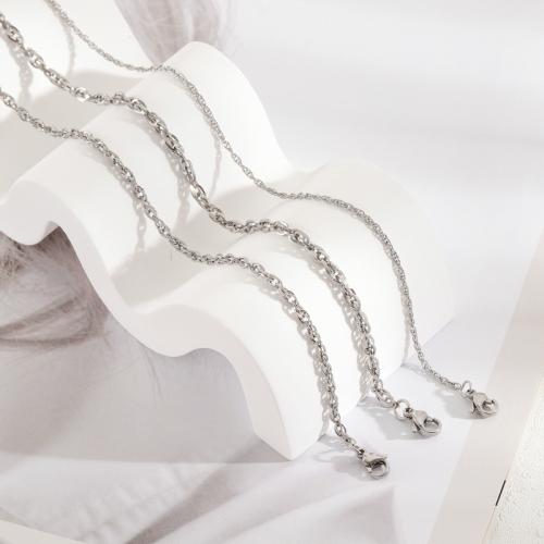 Stainless Steel Chain Necklace 304 Stainless Steel & Unisex original color Sold By PC