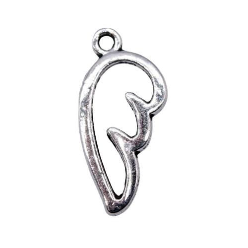 Sciathán múnlaithe Sinc Alloy Pendants, Cruth Sciathán, dath airgid antique plátáilte, DIY, nicil, luaidhe & caidmiam saor in aisce, 16x8mm, Díolta De réir PC