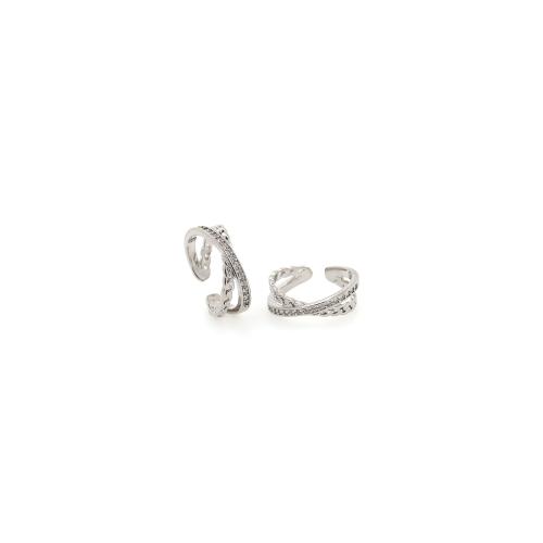 Cubi Circonia Micro Pave anello in ottone, placcato, Micro spianare cubic zirconia & per la donna, nessuno, assenza di nichel,piombo&cadmio, inner diameter:17~20mm, Venduto da PC