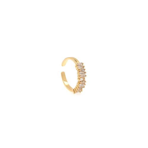 Kubieke Circonia Micro Pave Brass Ring, Messing, gold plated, micro pave zirconia & voor vrouw, nikkel, lood en cadmium vrij, inner diameter:17~20mm, Verkocht door PC