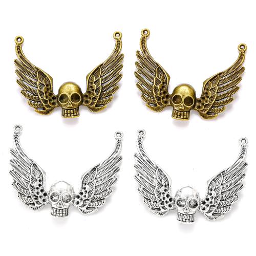 Zinc Alloy Skull Pendants plated DIY nickel lead & cadmium free Sold By Bag