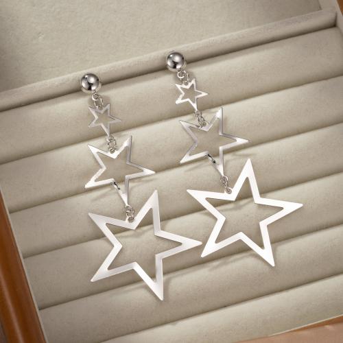 Sinc Alloy Earrings, Star, plátáilte, jewelry faisin, dathanna níos mó le haghaidh rogha, nicil, luaidhe & caidmiam saor in aisce, 41x91mm, Díolta De réir Péire