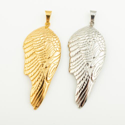 Stainless Steel Pendants 304 Stainless Steel Wing Shape Vacuum Ion Plating DIY Approx 4mm Sold By PC