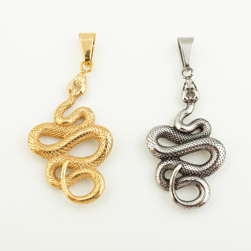 Rostfritt stål Animal Hängen, 304 rostfritt stål, Snake, DIY, fler färger för val, 43x24mm, Hål:Ca 5mm, Säljs av PC